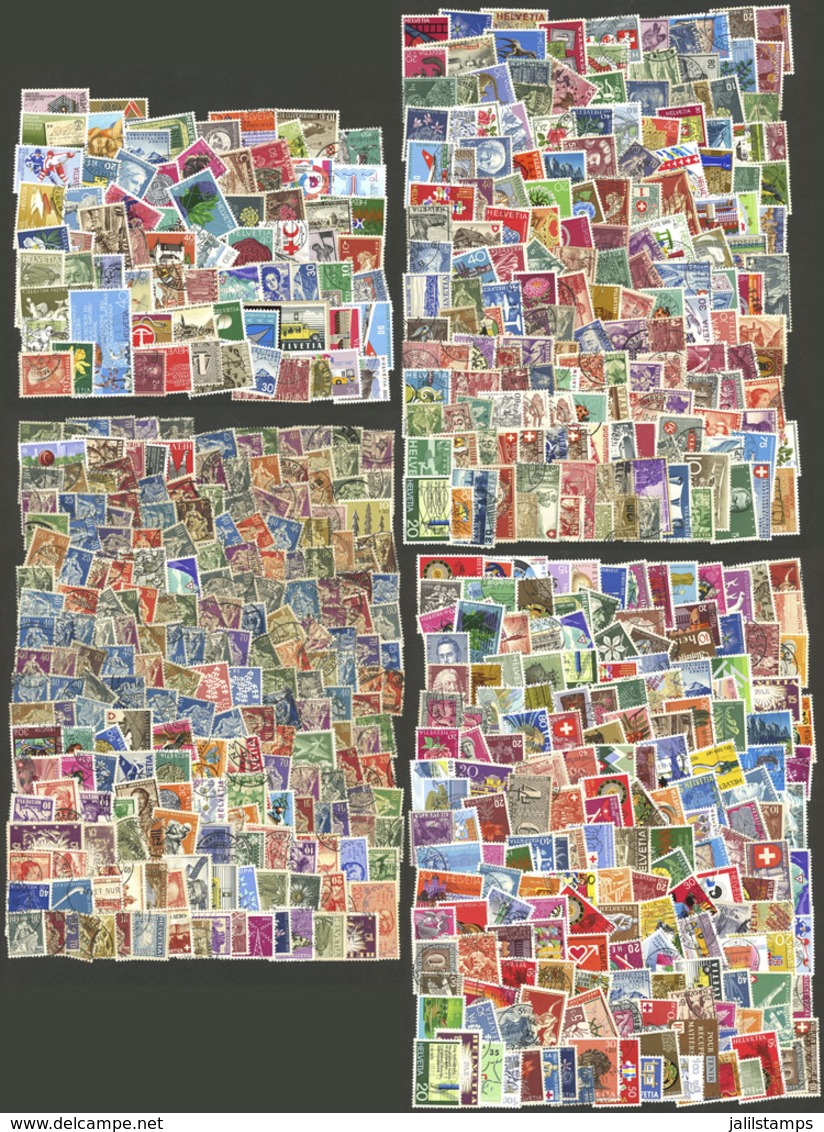 SWITZERLAND: Envelope With Interesting Lot Of SEVERAL HUNDREDS Stamps Of Varied Periods, Used Or Mint (they Can Be Witho - Collections