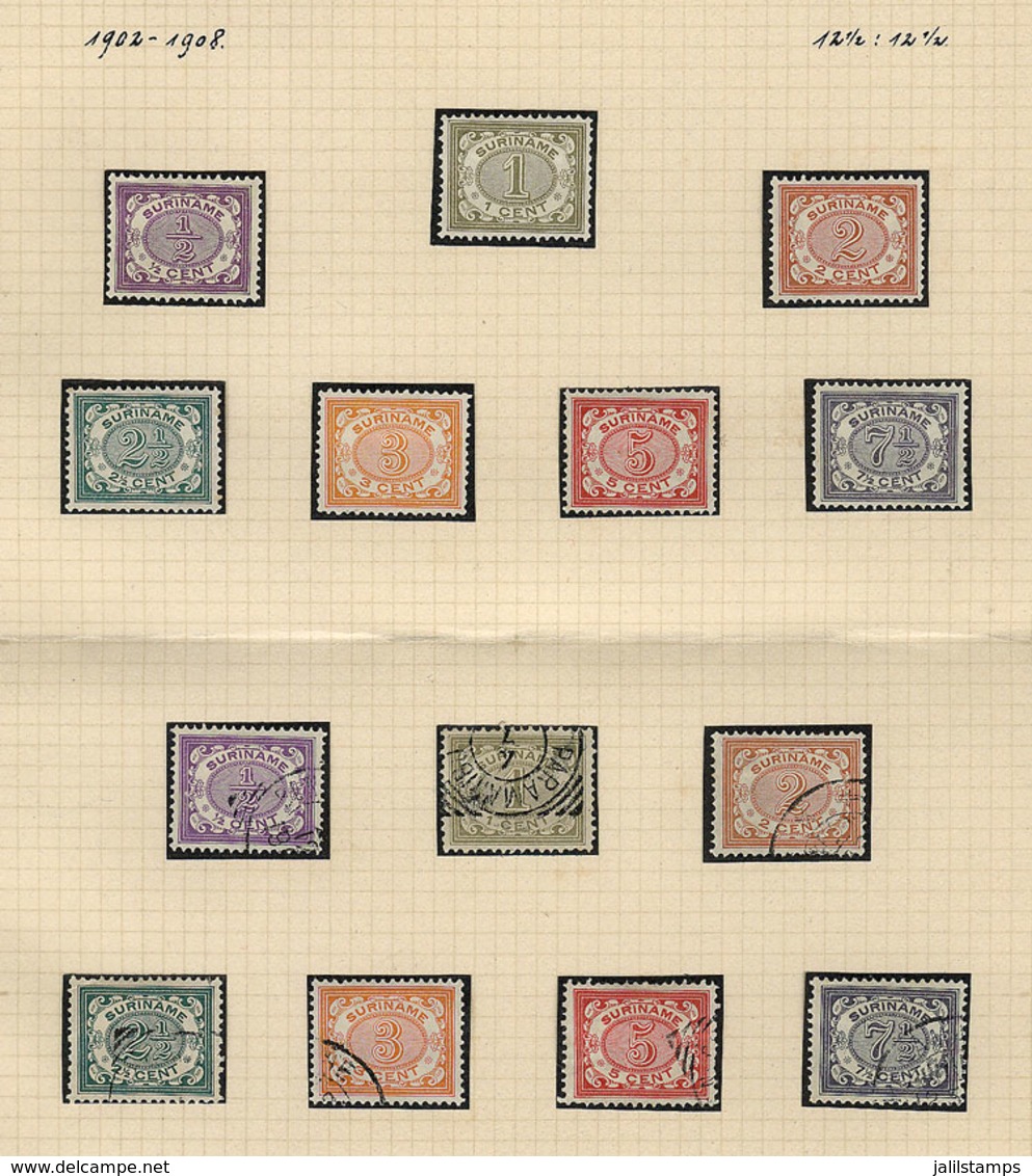 SURINAME: Sc.44/50, The Set Of 7 Values, Mint And Used, On An Album Page Of An Old Collection, Very Fine Quality, Catalo - Suriname