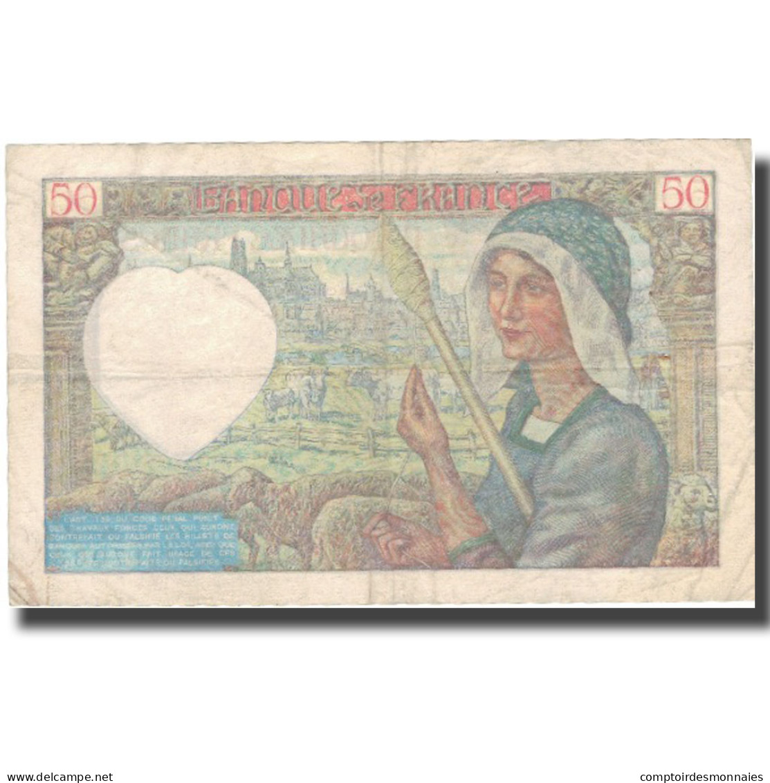 France, 50 Francs, 50 F 1940-1942 ''Jacques Coeur'', 1940, 1940-09-26, TTB - 50 F 1940-1942 ''Jacques Coeur''