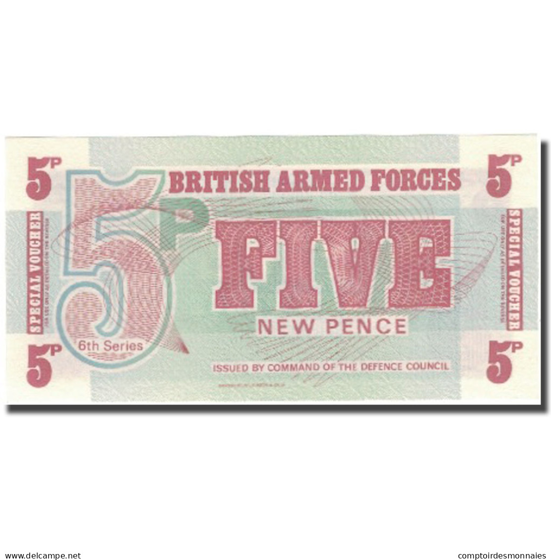 Billet, Grande-Bretagne, 5 New Pence, Undated (1972), KM:M44a, NEUF - British Armed Forces & Special Vouchers