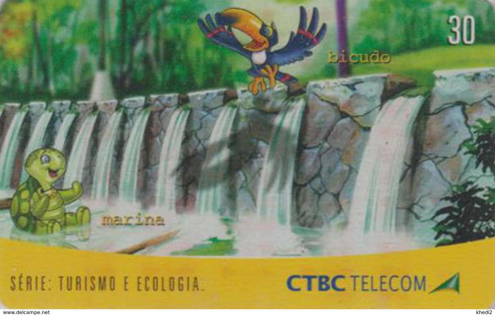 Télécarte Brésil - ANIMAL - TORTUE & TOUCAN Série Comics - TURTLE Phonecard - SCHILDKRÖTE - * CTBC * - 167 - Schildpadden