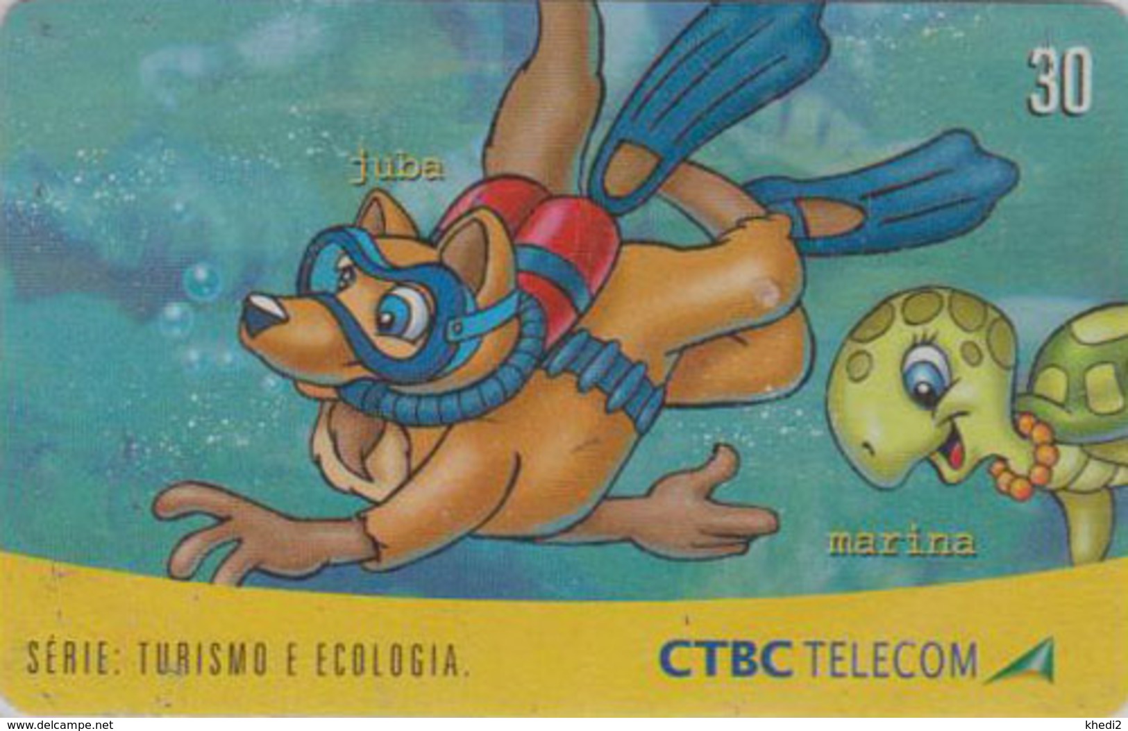 Télécarte Brésil - ANIMAL - TORTUE & RENARD Série Comics - TURTLE Phonecard - SCHILDKRÖTE - * CTBC * - 168 - Turtles