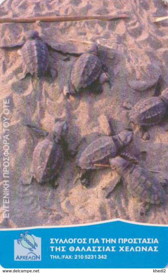 Télécarte Puce Grèce - ANIMAL - TORTUE - TURTLE  Phonecard - SCHILDKRÖTE - 174 - Schildpadden