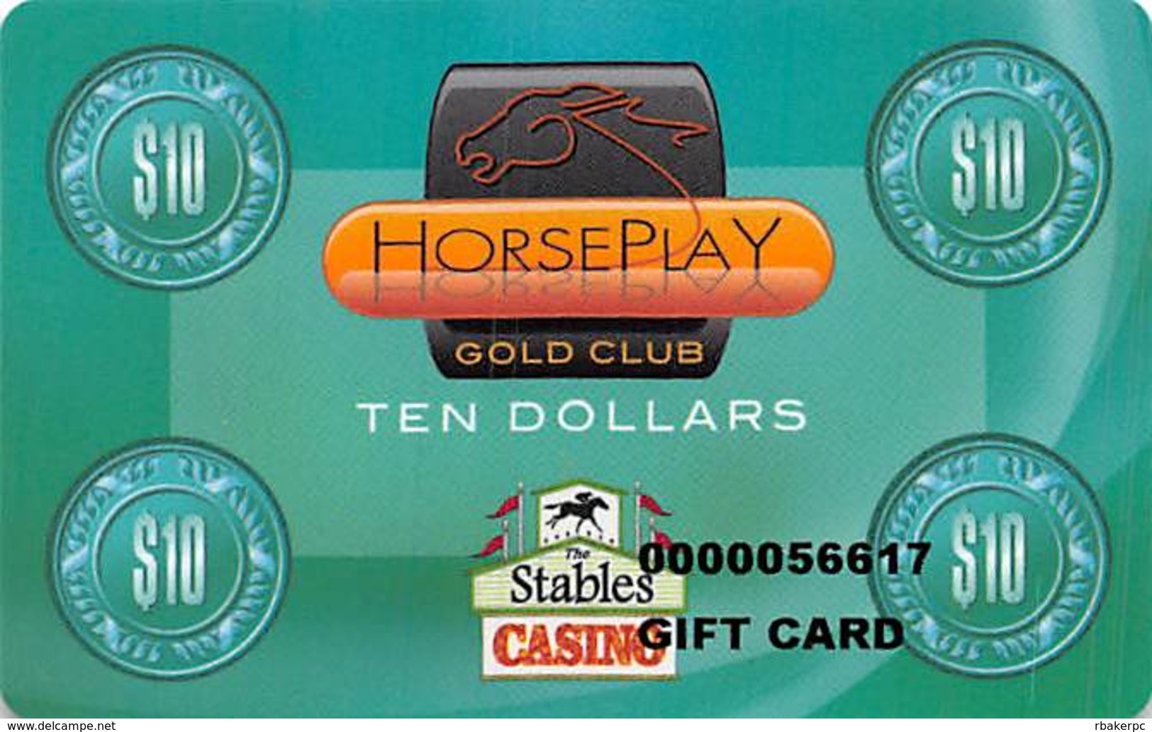 Stables Casino - Maimi, OK - $10 Horse Play Gift Card / Slot Card - Casino Cards