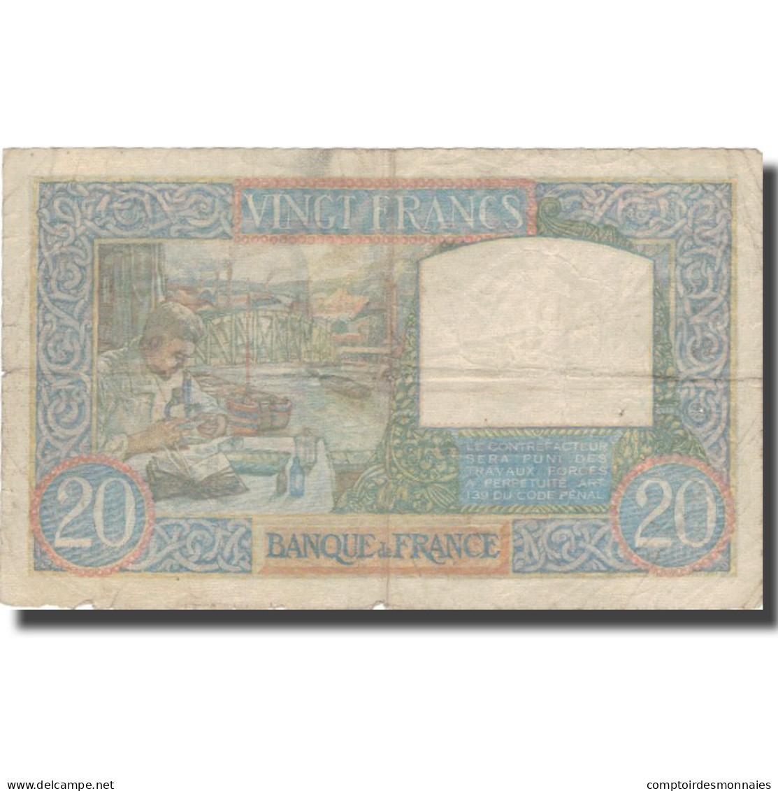 France, 20 Francs, 20 F 1939-1942 ''Science Et Travail'', 1941, 1941-10-30, TB - 20 F 1939-1942 ''Science Et Travail''