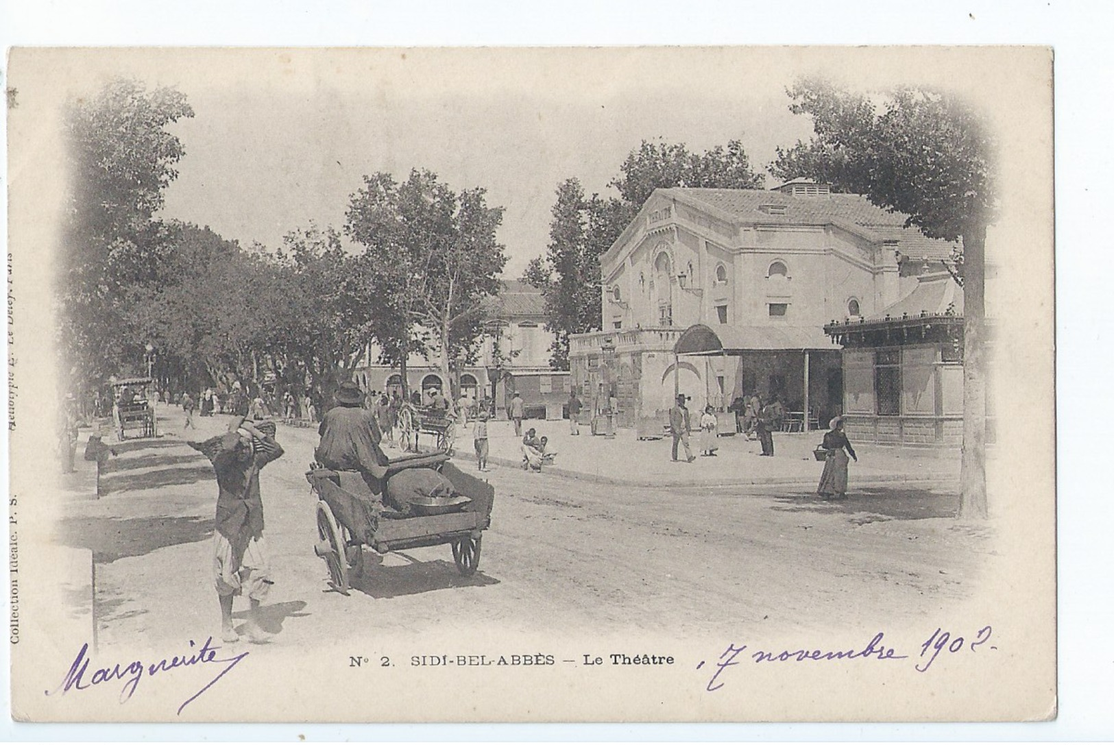 Cpa -  Algerie         Sidi-bel-abbes   Le Theatre Anime   1902 - Sidi-bel-Abbès