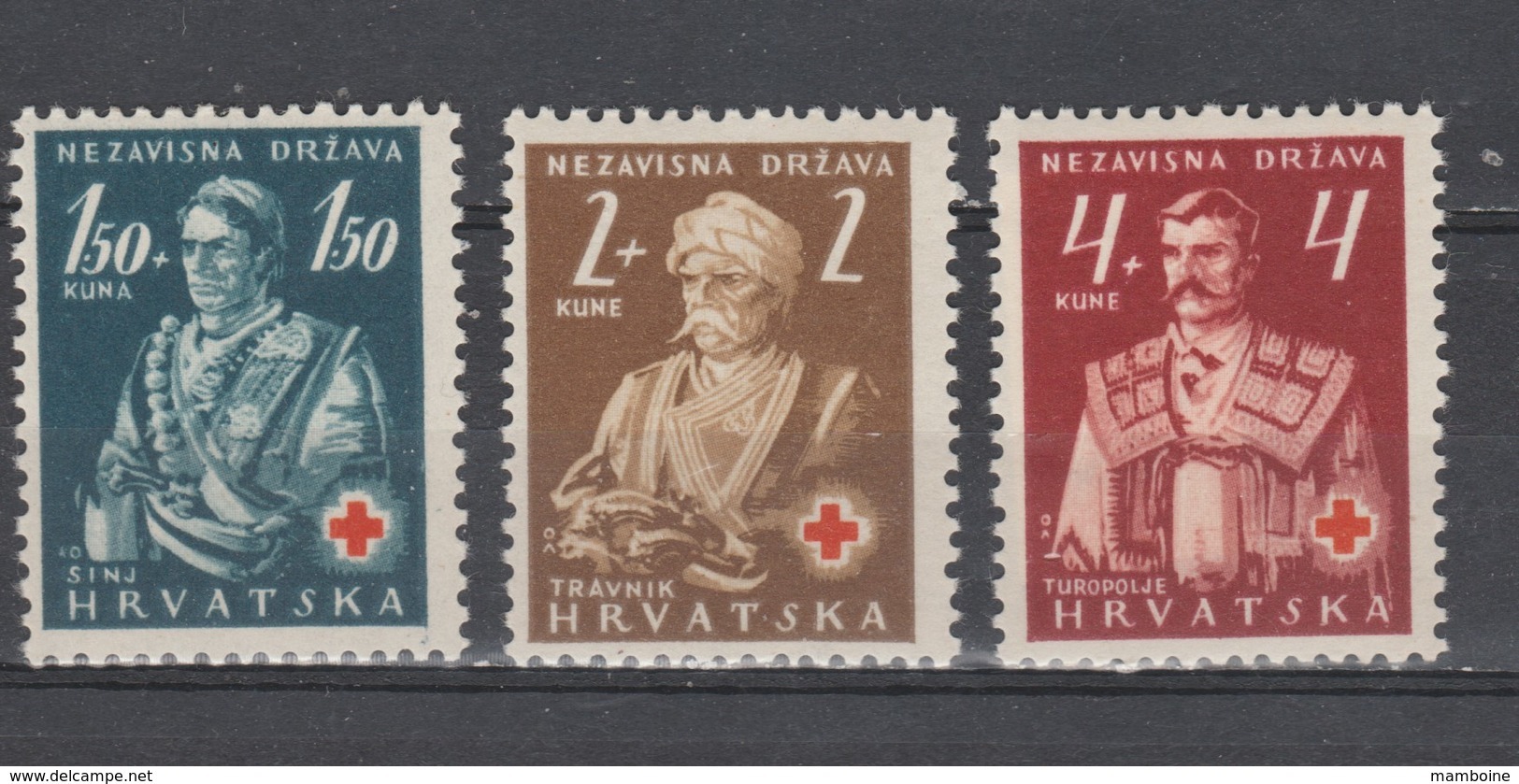 Croatie 1941  N° 46 / 48 Neuf X   Serie Compl. 3 Valeurs - Croatie