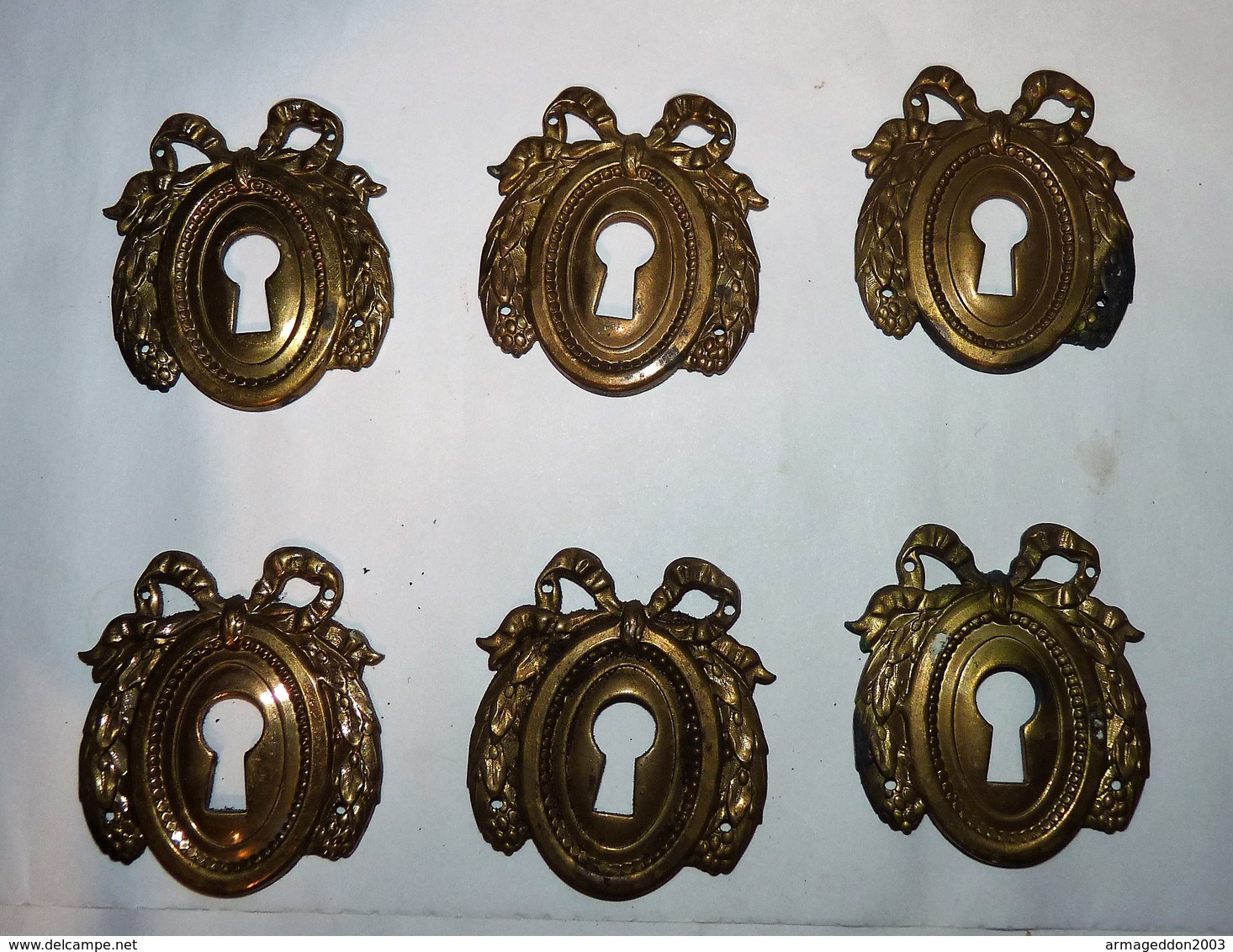 LOT 6 FRONTON ORNEMENT BRONZE Enjoliveur De Clé De Serrure Louis XVI - Autres & Non Classés