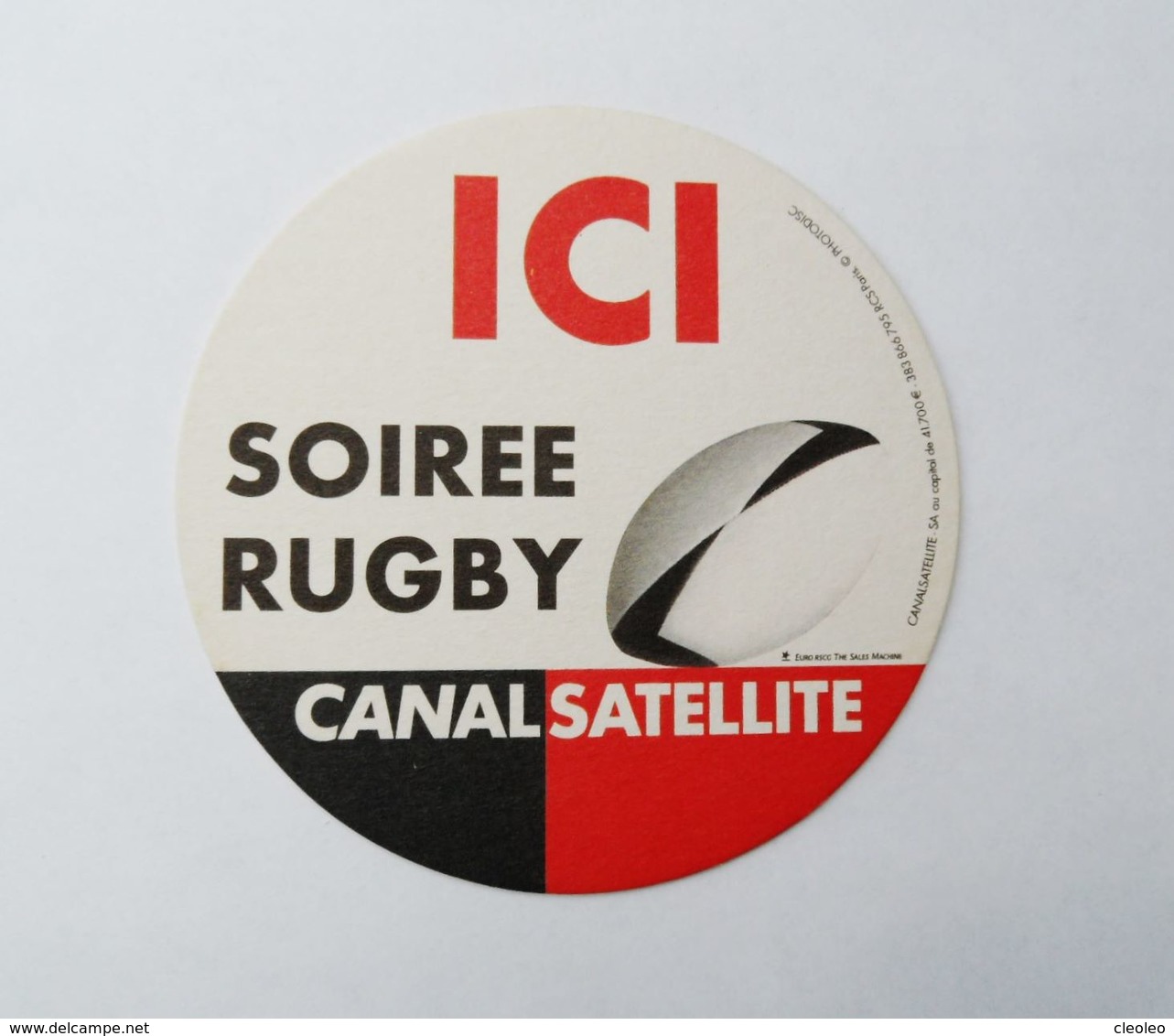 Sous Bock Ici Soirée Rugby Canal Satellite - Sotto-boccale