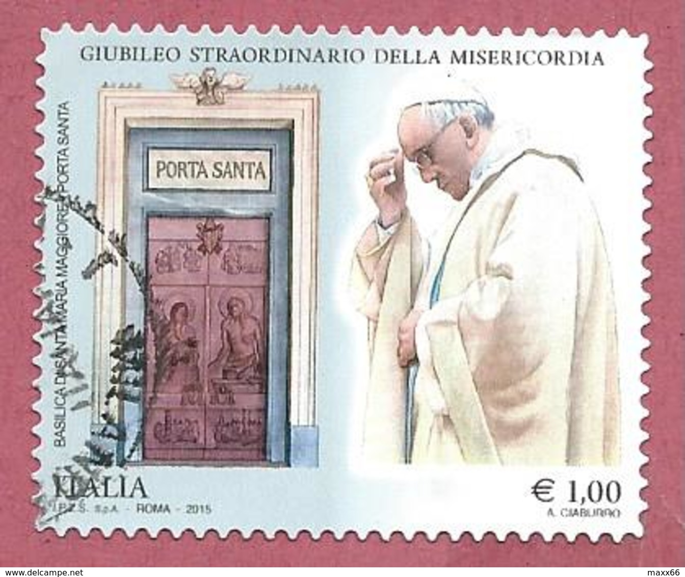 ITALIA REPUBBLICA USATO 2015 - Giubileo Straordinario Misericordia Papa Francesco S. Maria Maggiore - € 1,00 - S. 3651 - 2011-20: Usati