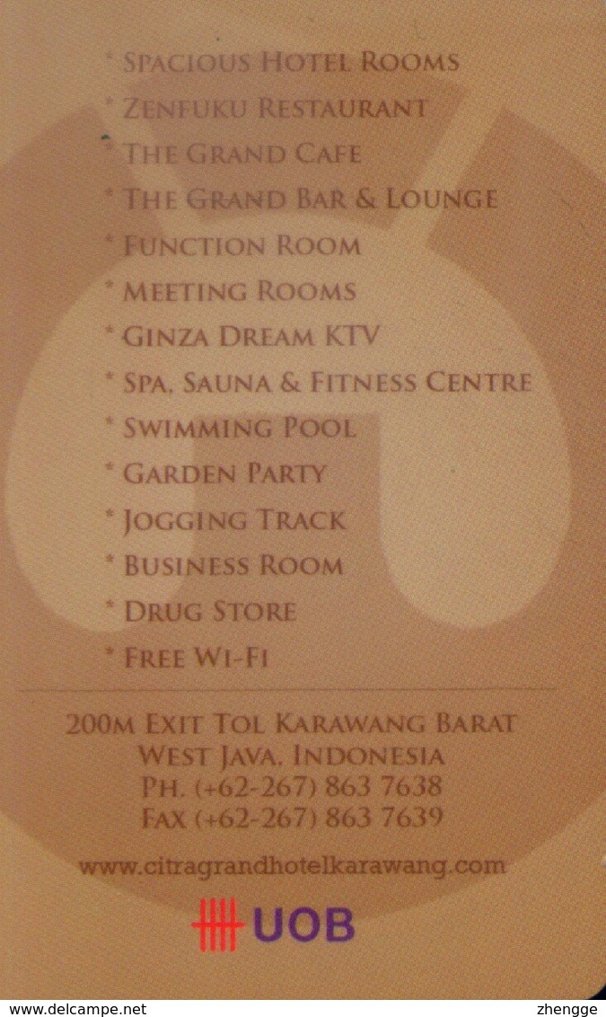 Indonesia Hotel Key,  Citra Grand Hotel Karawang - West Java (1pcs) - Indonésie