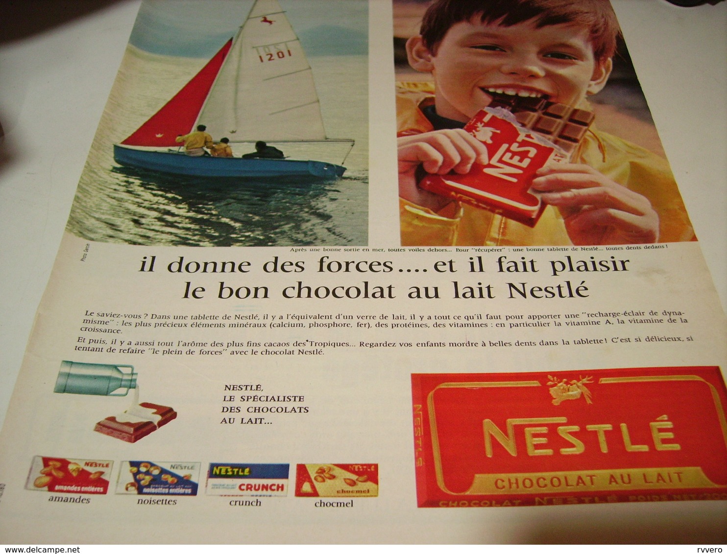 ANCIENNE PUBLICITE CHOCOLAT NESTLE 1965 - Affiches