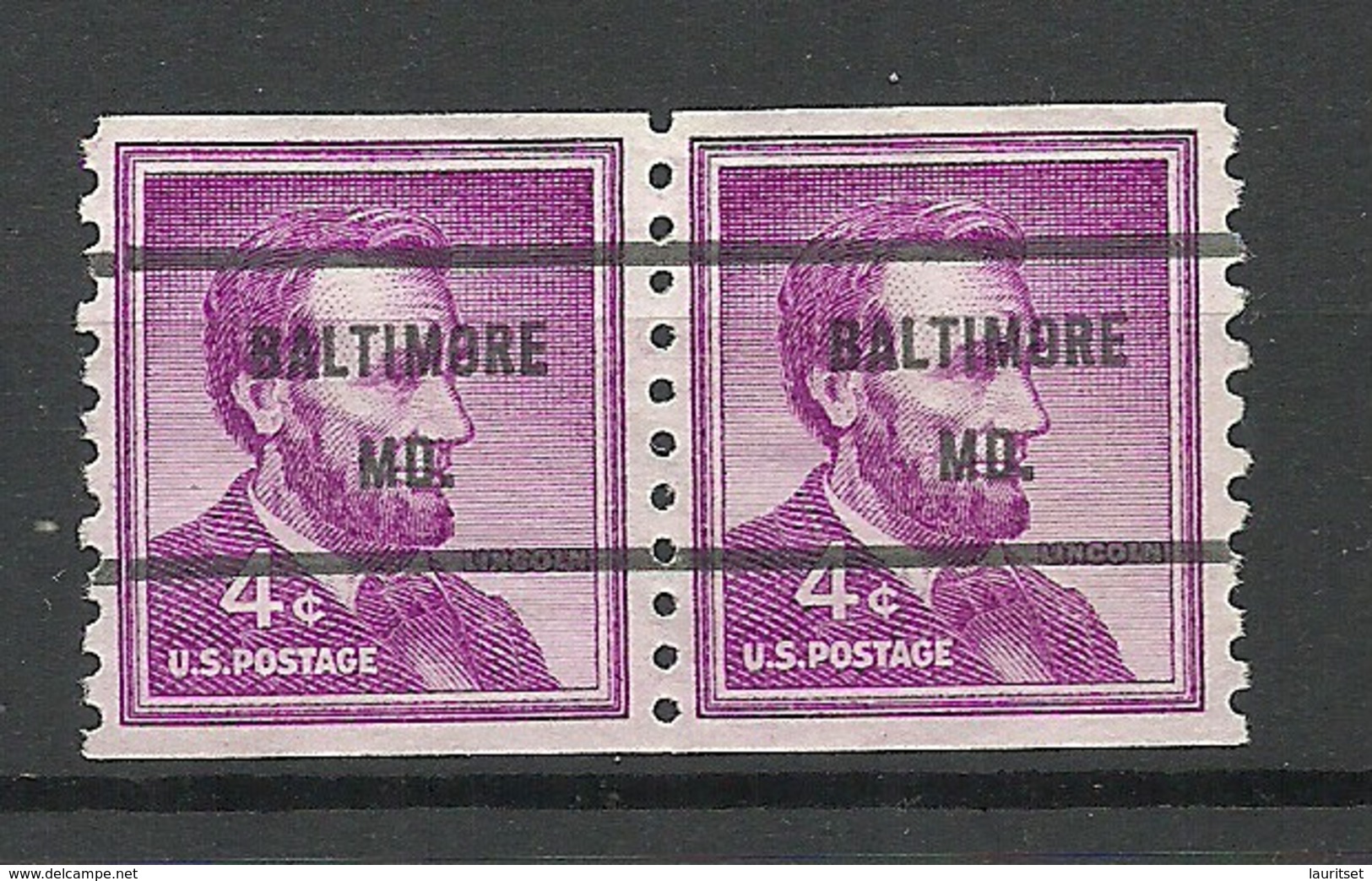 USA 1958 BALTIMORE Mo. Pre-cancel Michel 657 As A Pair - Precancels