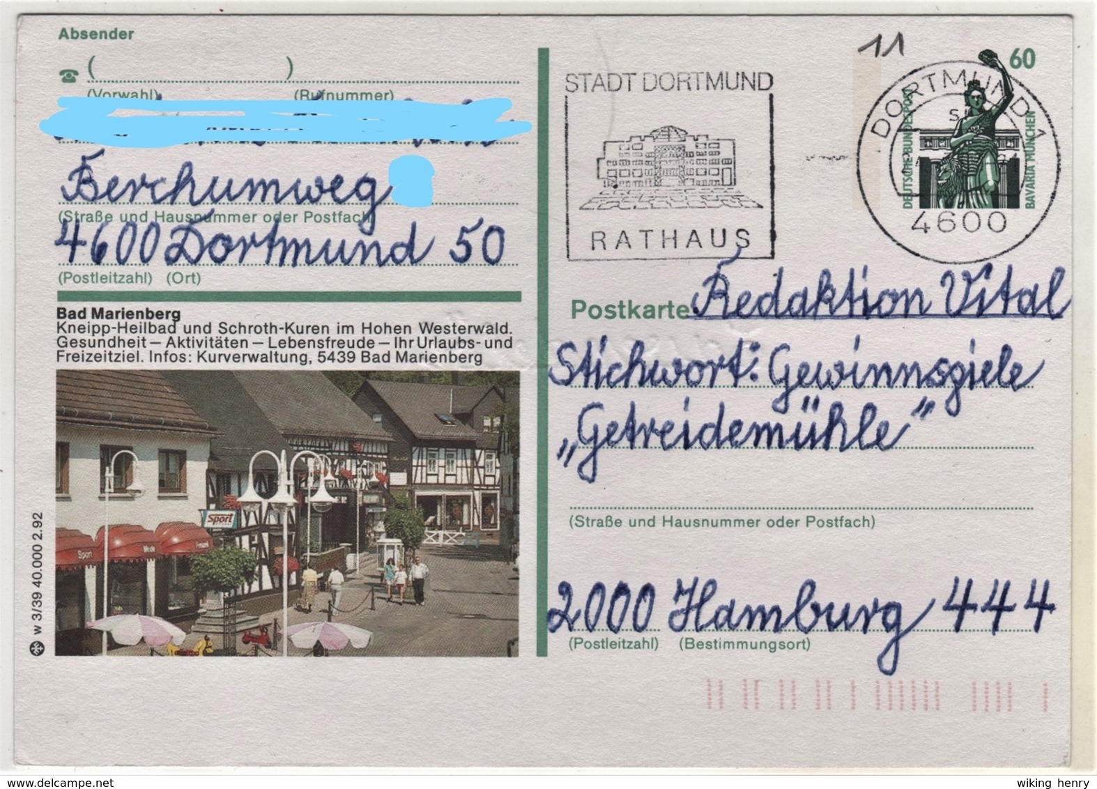 Bad Marienberg - Ganzsache Bildpostkarte  BPK - Bad Marienberg