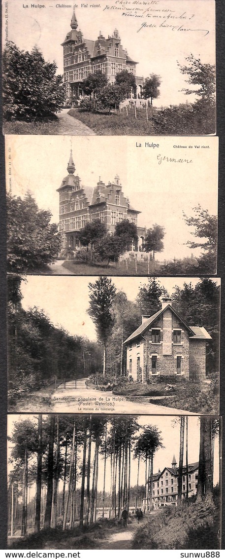 La Hulpe - Lot 4 Cartes Château Val Riant Sanatorium Animée Précurseur) - La Hulpe