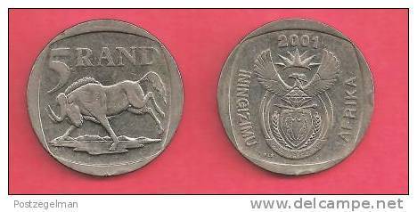 SOUTH AFRICA  2001 Nicely Used 5 Rand Coin Nr. 166A, C939 - South Africa