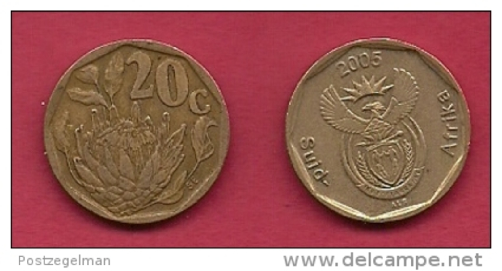 SOUTH AFRICA, 2005, 3 Off Nicely Used Coins 20 Cent C2101 - Zuid-Afrika