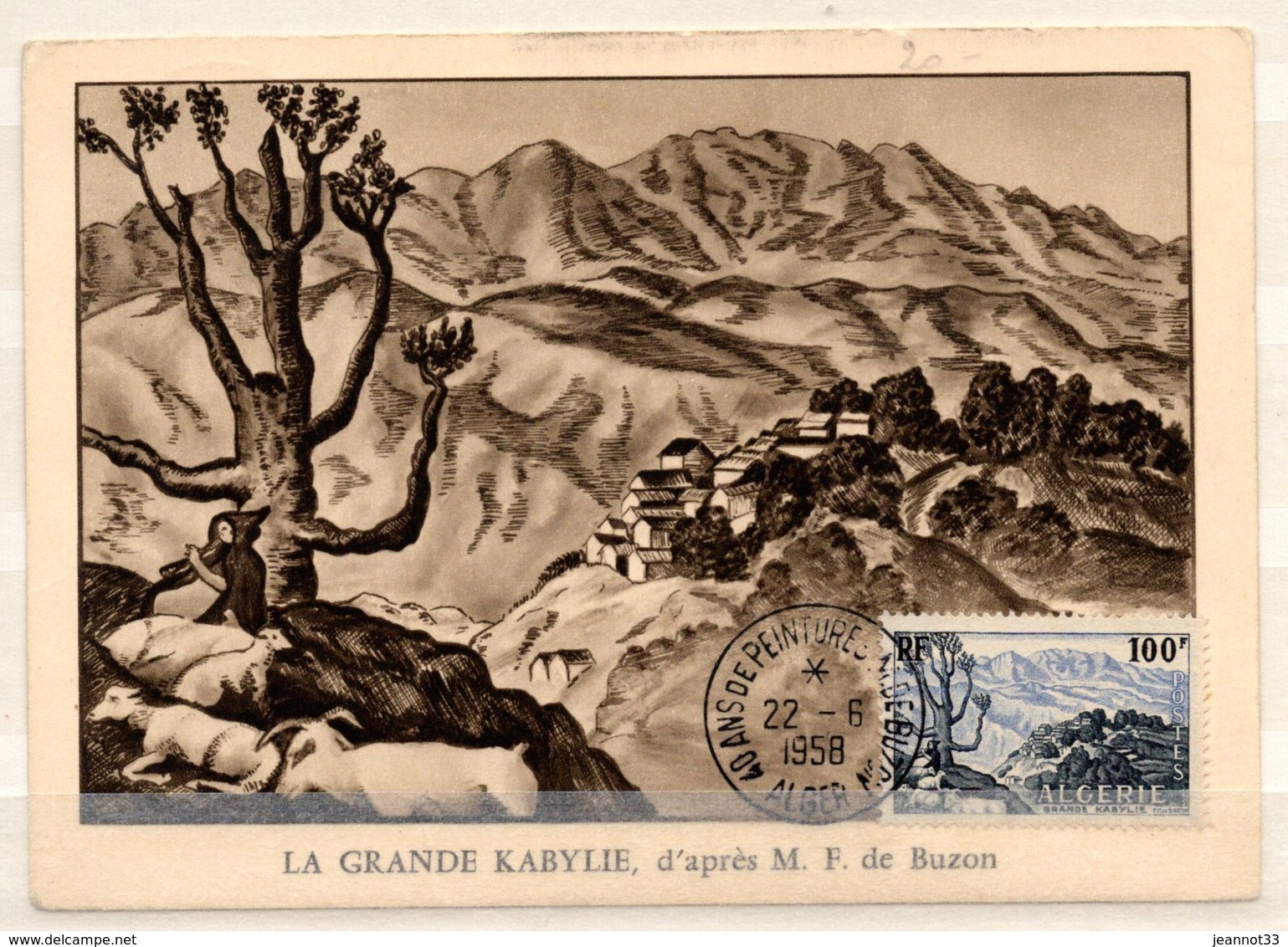 CM - LA GRANDE KABYLIE, D'après M. F. De BUZON - Tarjetas – Máxima