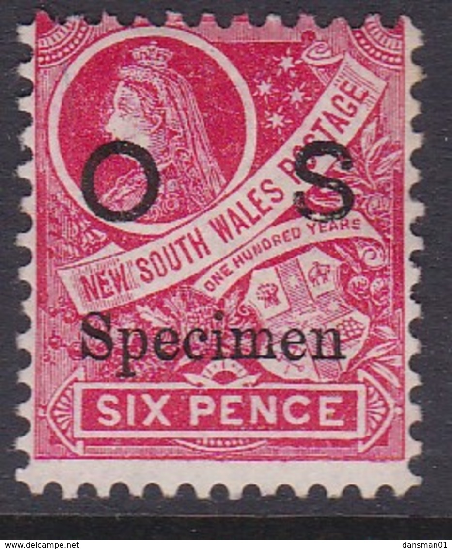 New South Wales 1889 SG O42as P. 12 Mint Hinged SPECIMEN - Ongebruikt