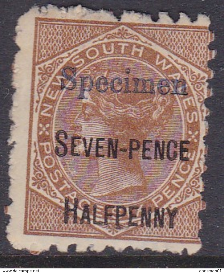 New South Wales 1891 SG 267s P. 10 Mint Hinged SPECIMEN - Ongebruikt