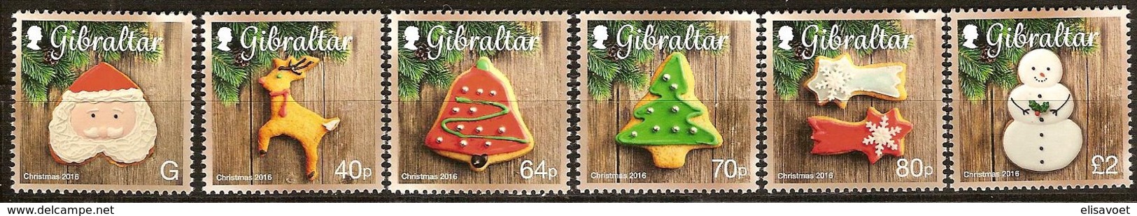 Gibraltar 2016 Micheln°  1764-1769 *** MNH  Christmas Noël Kerstmis - Gibraltar