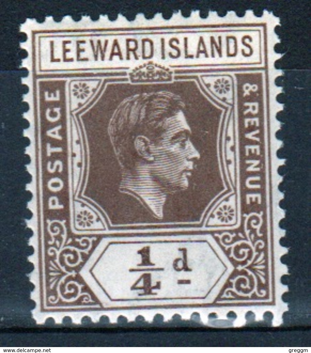 Leeward Islands 1938 George VI ¼d Brown Single Definitive Stamp. - Leeward  Islands