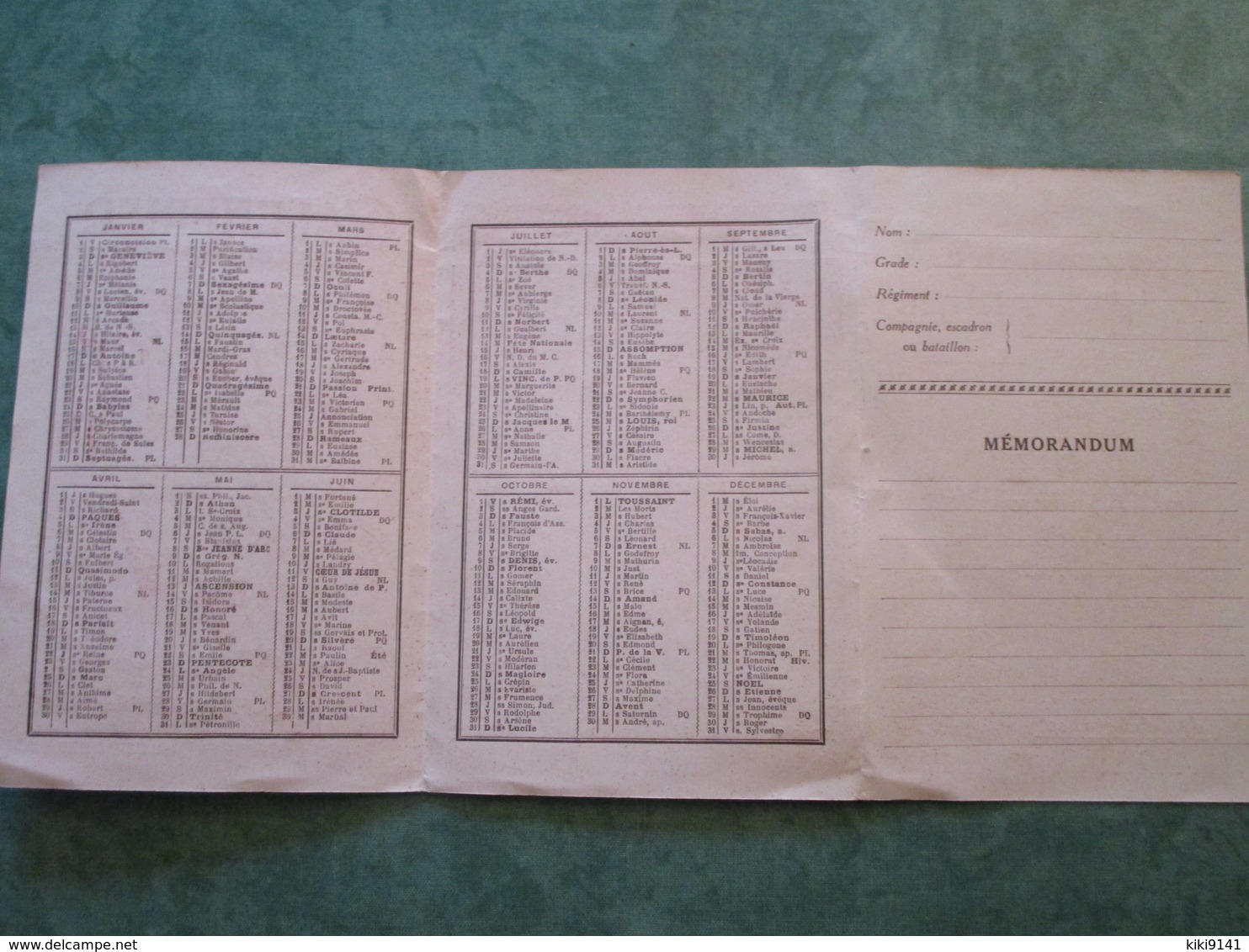 CALENDRIER Du SOLDAT FRANCAIS - Edité Par Le Journal "L'ECLAIR" Et L'Action Sociale De S.-et-O. (3 Plis) - 1914-18