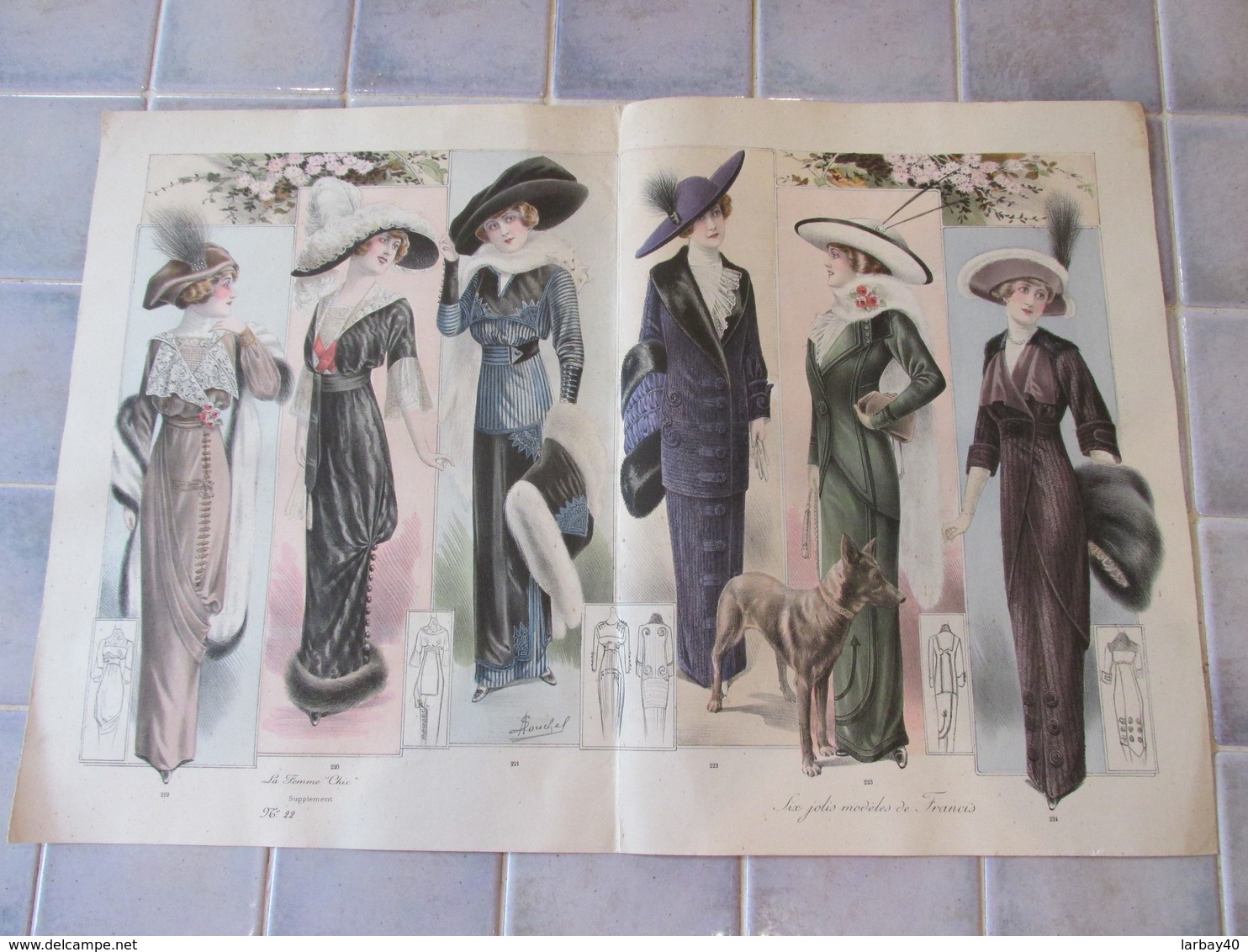 5 Gravure De Mode Ancienne 37 X 27 Cm   La Femme Chic - Estampes & Gravures