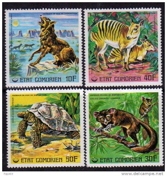 Comores N°175 / 78 XX Animaux En Voie De Disparition (II) Les 4 Valeurs  Sans Charnière TB - Comores (1975-...)