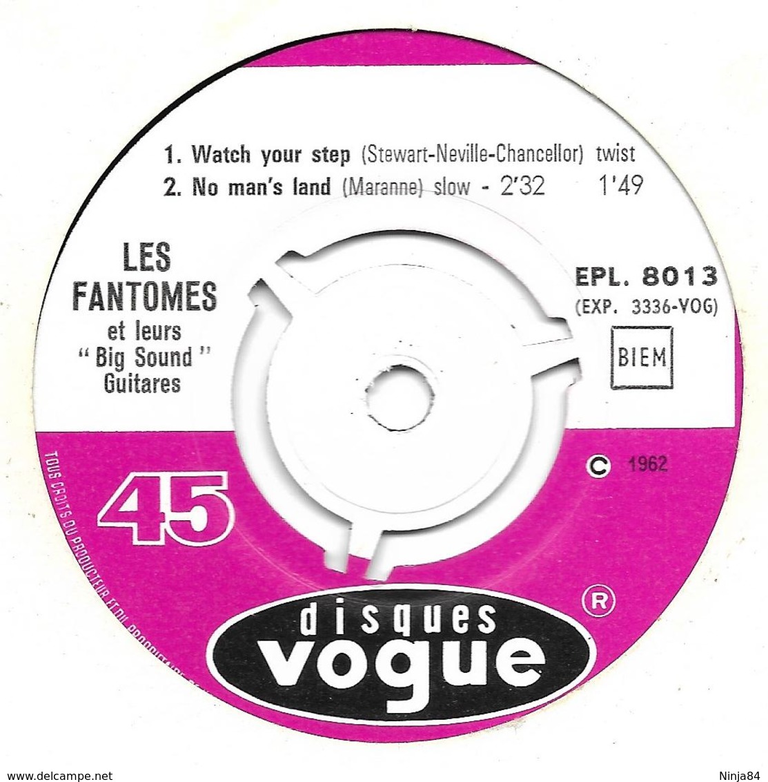 EP 45 RPM (7")  Les Fantômes  "  Watch Your Step  " - Autres - Musique Française