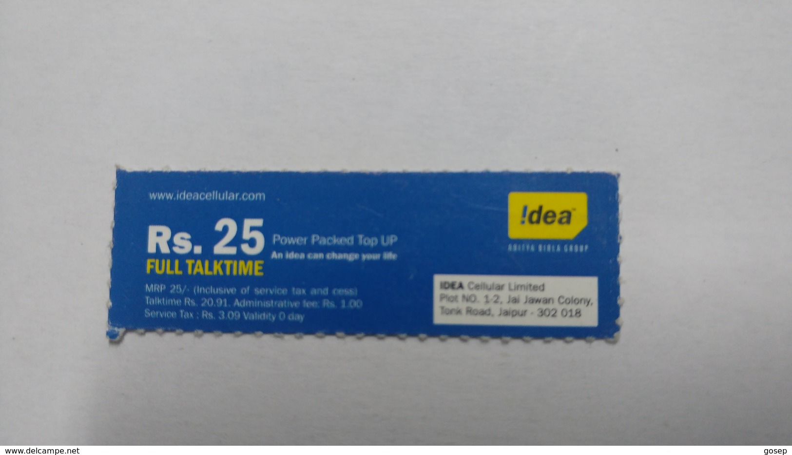 India-idea Full Talking Card-(32d)-(rs.25)-(5019632661)-(jaipur)- Card Used+1 Card Prepiad Free - Inde