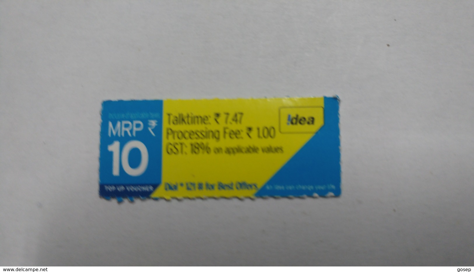 India-idea-talking7.47- Card-(32i)-(mrp 10-)-(17813861396)-(bangalore)-()-card Used+1 Card Prepiad Free - Inde