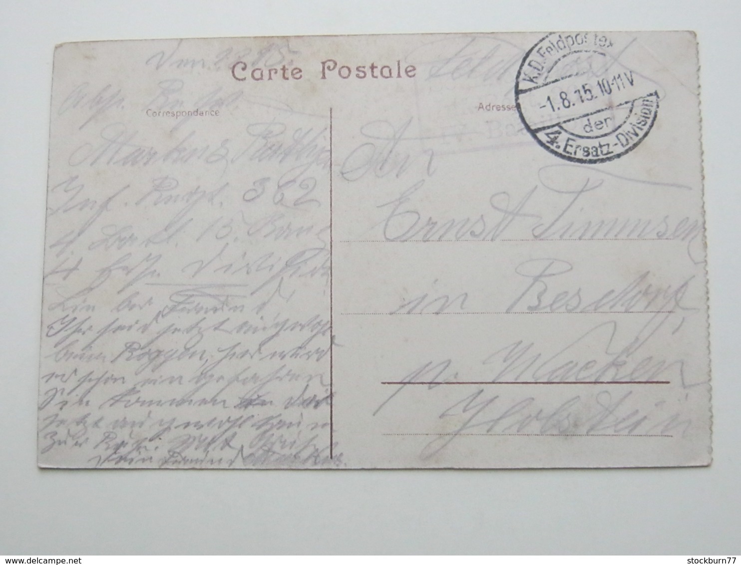 ZONNEBEKE     ,  Carte Postale   1915 - Zonnebeke