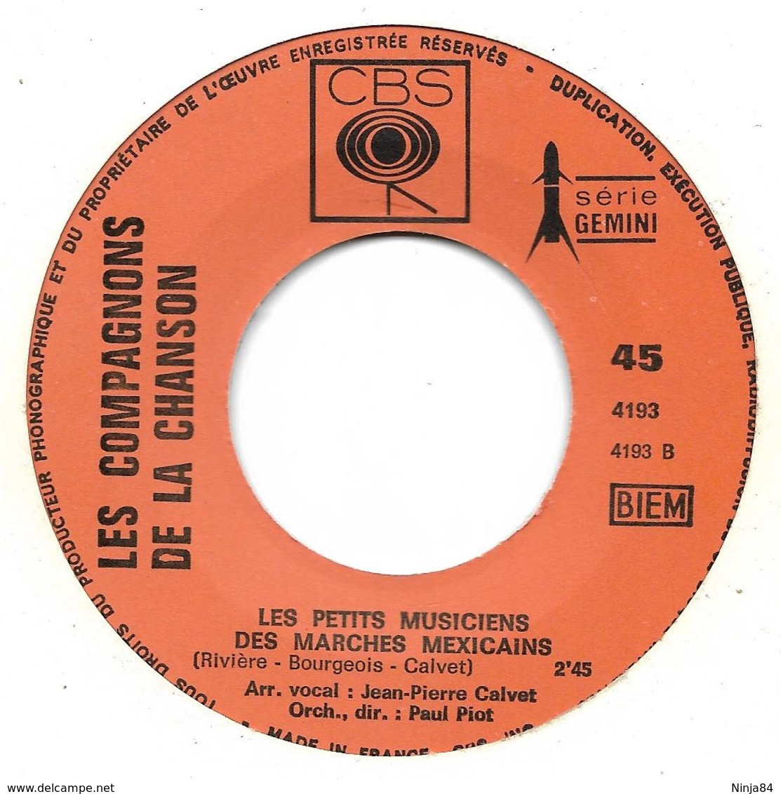 SP 45 RPM (7") Les Compagnons De La Chanson  "  Je Reviens Chez Nous  " - Autres - Musique Française