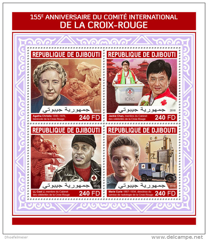 DJIBOUTI 2018 MNH** Marie Curie Red Cross M/S - OFFICIAL ISSUE - DH1815 - Chimie