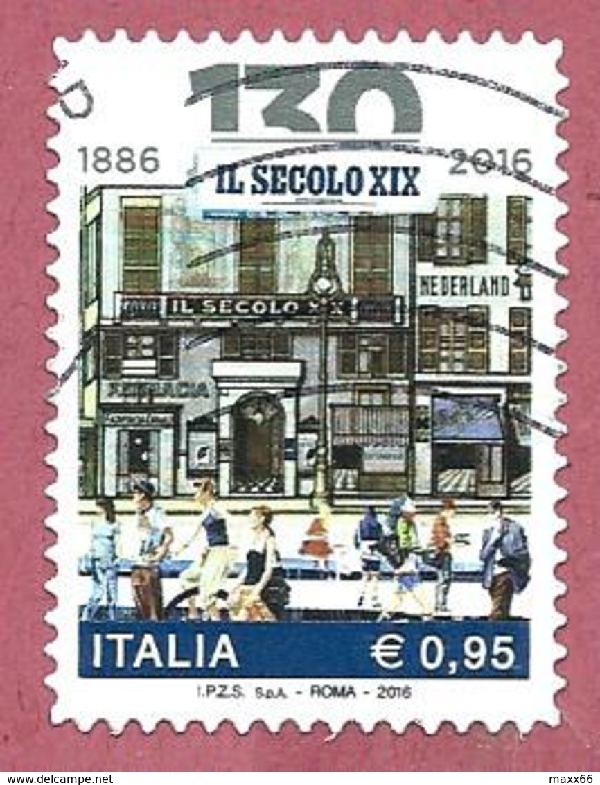 ITALIA REPUBBLICA USATO - 2016 - 130º Anniversario Della Fondazione Del Quotidiano “Il Secolo XIX” - € 0,95 - S. 3720 - 2011-20: Oblitérés