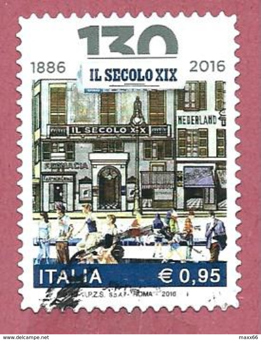 ITALIA REPUBBLICA USATO - 2016 - 130º Anniversario Della Fondazione Del Quotidiano “Il Secolo XIX” - € 0,95 - S. 3720 - 2011-20: Usati