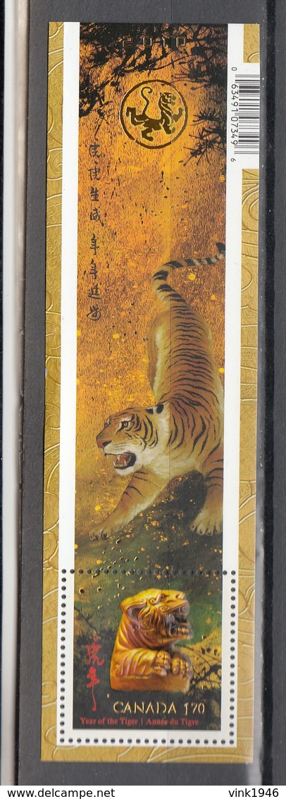 Canada 2010,1V In Block,tigers,tijgers,tiger,tigres,tigri,MNH/Postfris(L3403) - Felinos