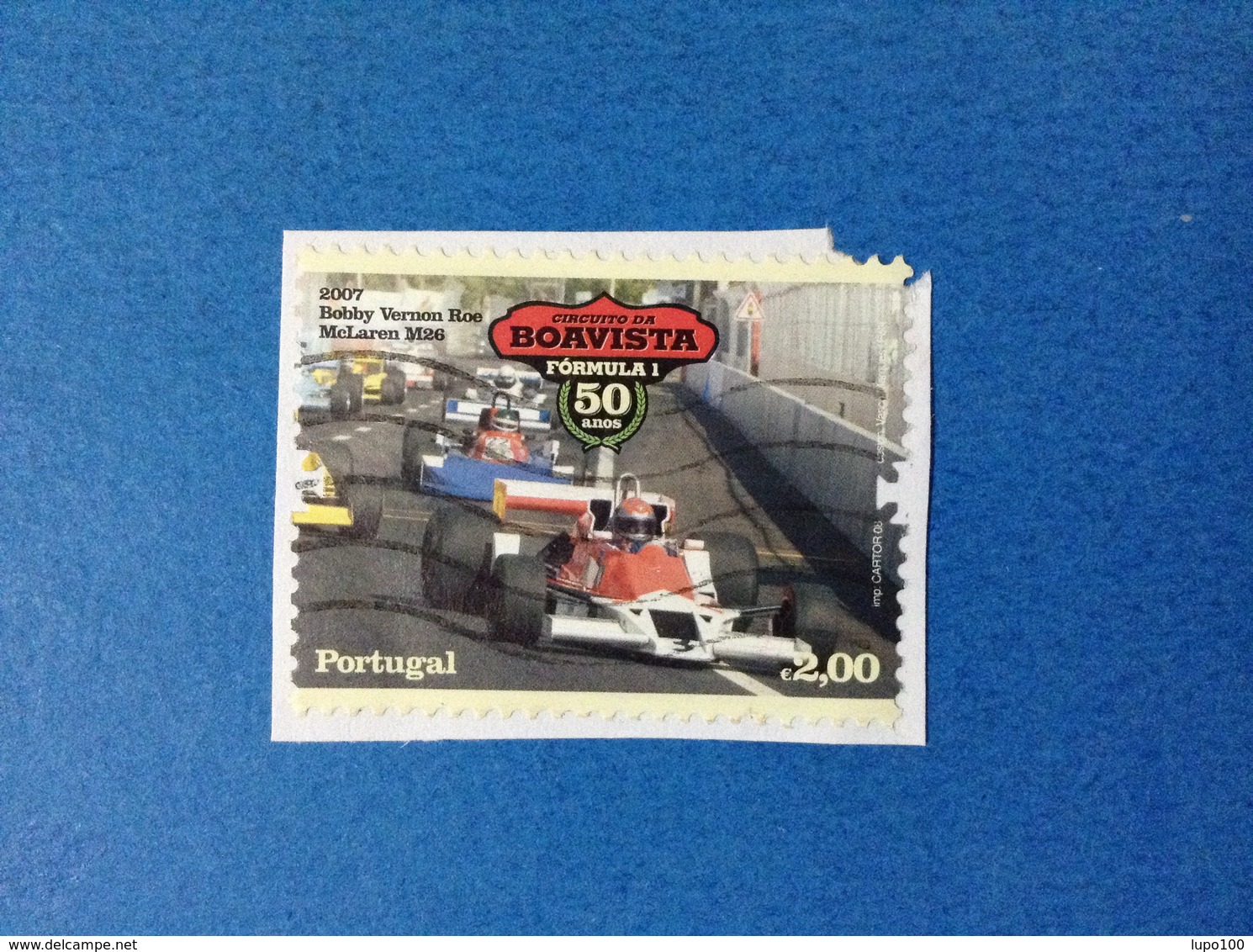 2007 PORTOGALLO PORTUGAL FORMULA 1 MCLAREN M26 2,00 FRANCOBOLLO USATO STAMP USED - Usati