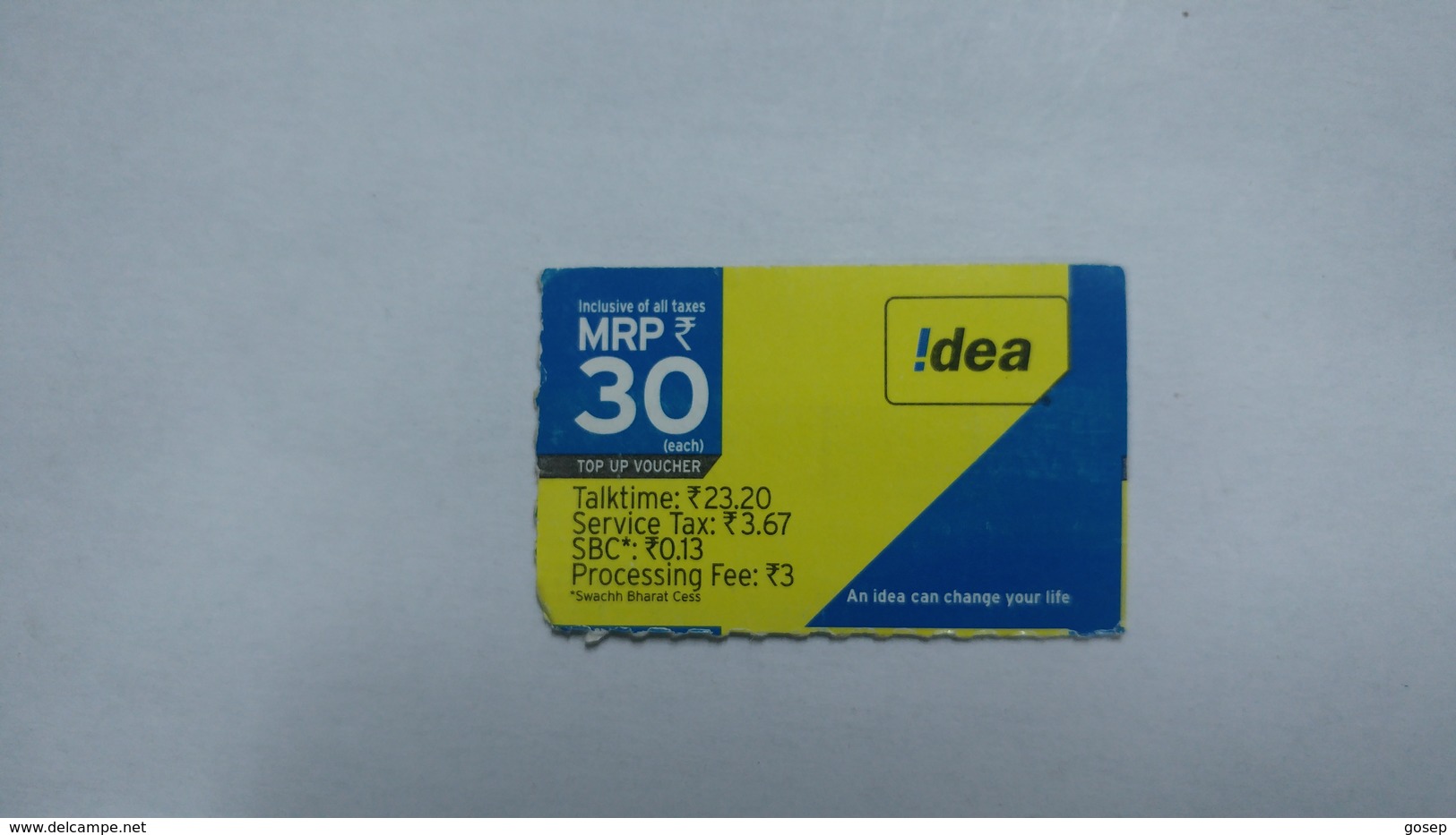 India-idea-talking23.20-card-(32y)-(mrp30)-(017456872088807)-(bangalore)-(2/2016)-card Used+1 Card Prepiad Free - Indien