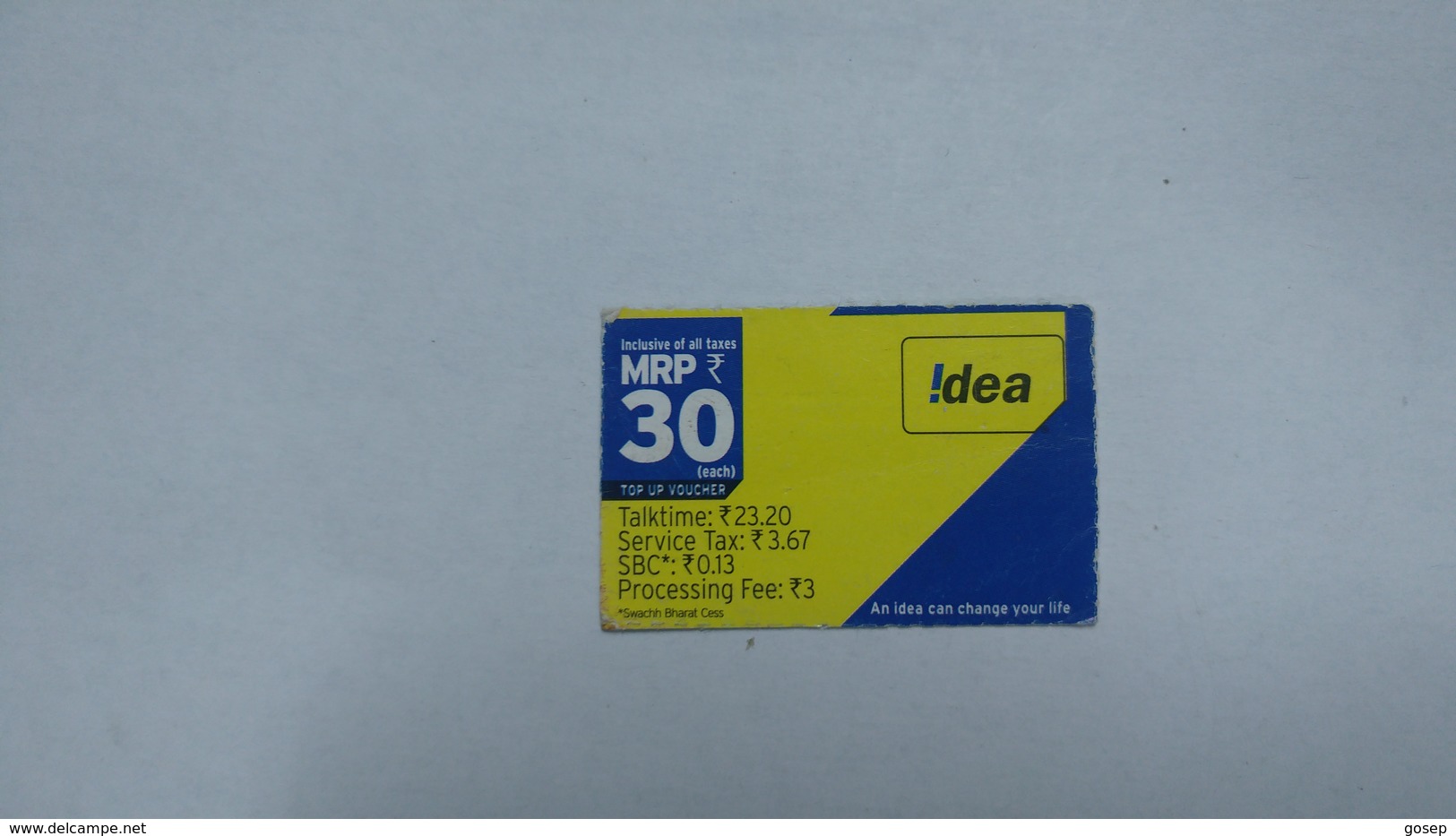 India-idea-talking23.20-card-(32z)-(mrp30)-(083395224546503)-(bangalore)-(4/2016)-card Used+1 Card Prepiad Free - Inde