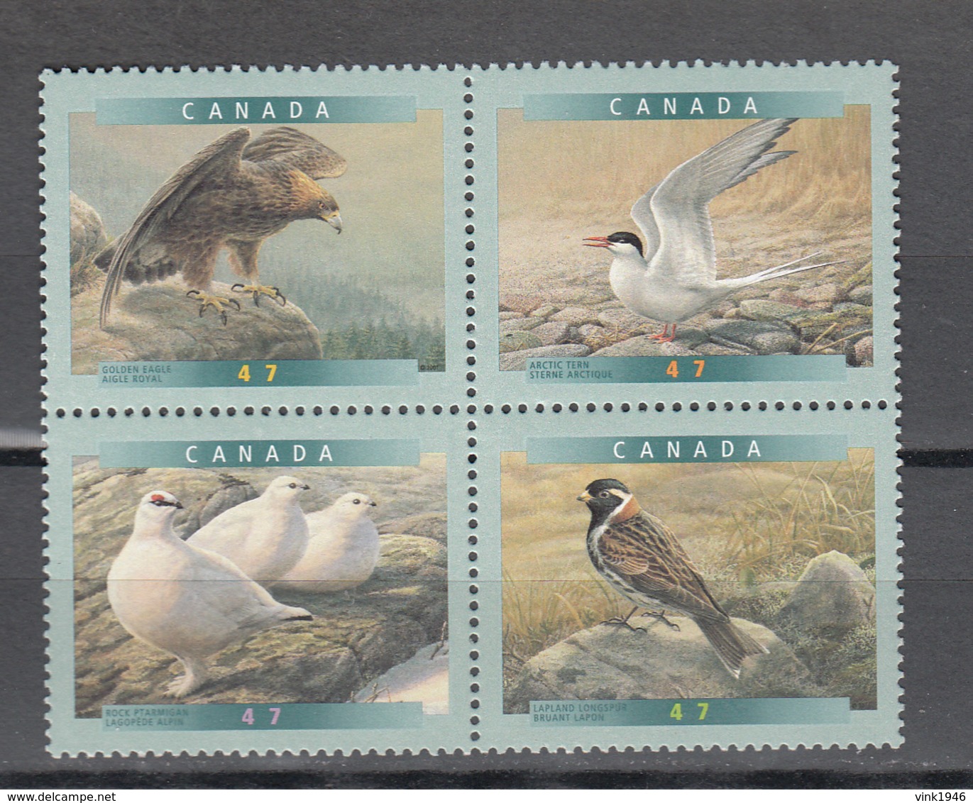 Canada 2001,4V In 4block,birds,vogels,vögel,oiseaux,pajaros,uccelli,aves,,MNH/Postfris(L3406) - Andere & Zonder Classificatie