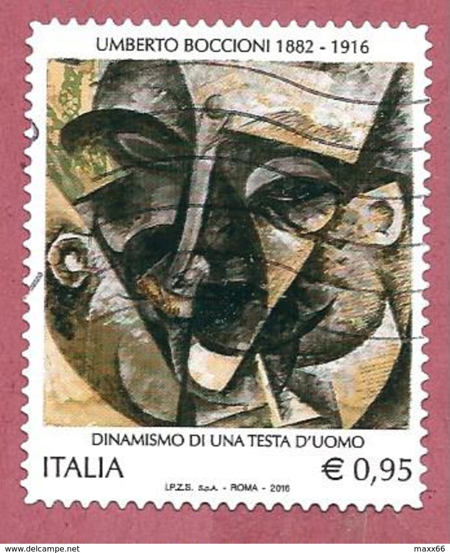 ITALIA REPUBBLICA USATO - 2016 - Centenario Della Morte Di Umberto Boccioni - € 0,95 - S. 3712 - 2011-20: Usati