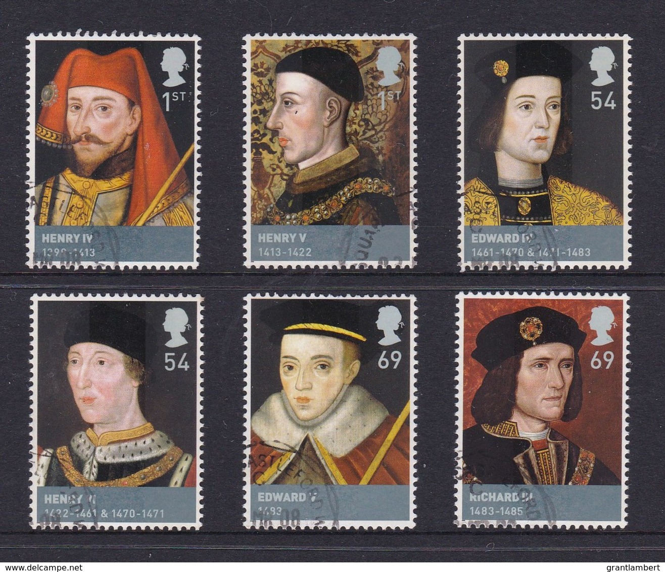 Great Britain 2008 Kings & Queens - Lancaster & York Set Of 6 CTO - Oblitérés