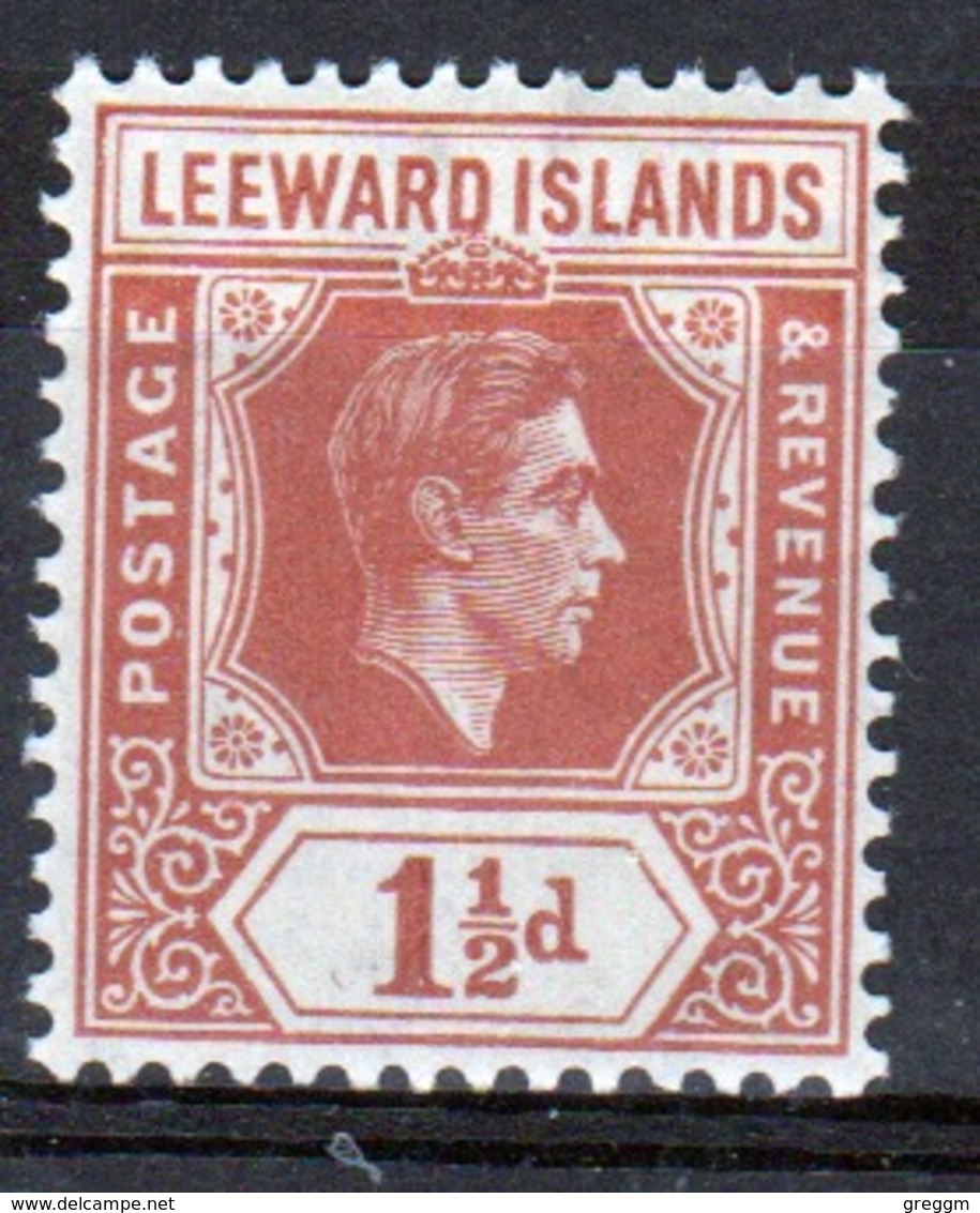 Leeward Islands 1938 George VI 1½d Chestnut Single Definitive Stamp. - Leeward  Islands