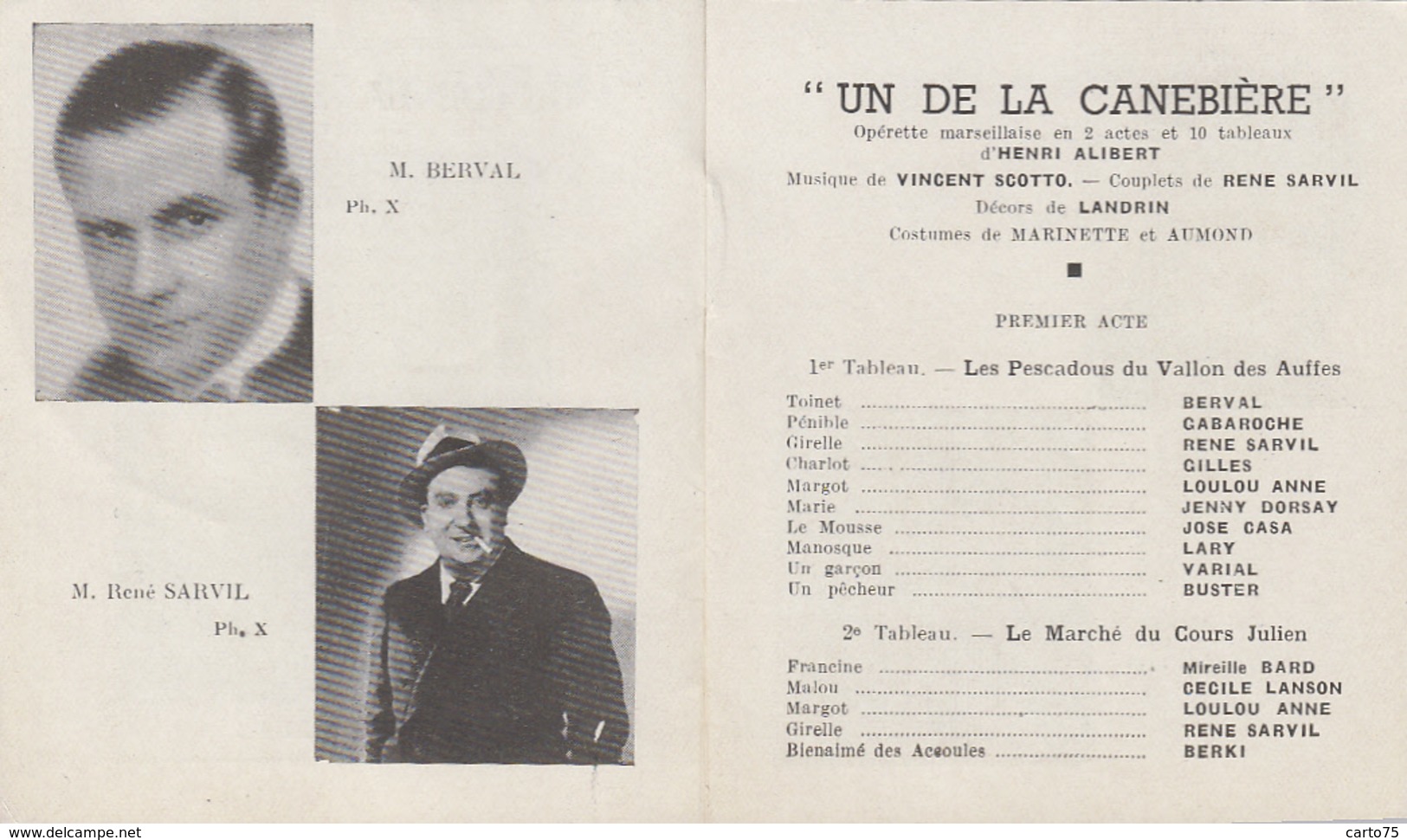 Vieux-Papiers - Programme - Les Grands Galas Alibert 1943-1944 - Opérette Marseillaise Vincent Scotto - Programmes