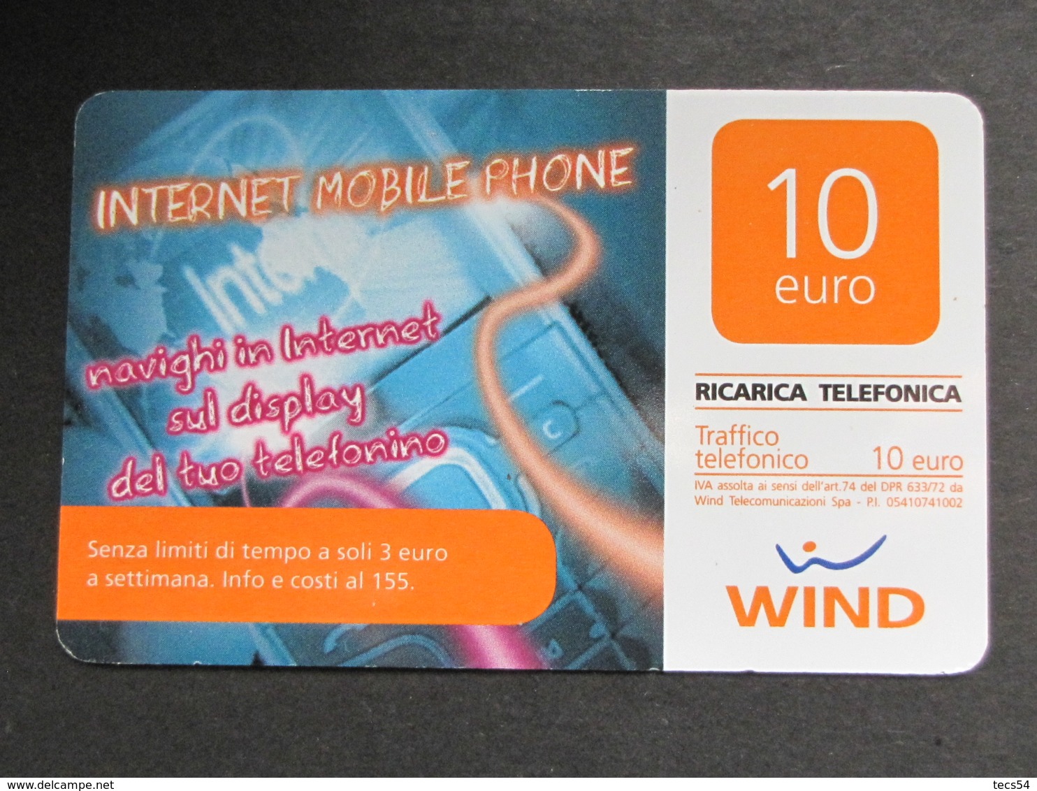 ITALIA WIND - INTERNET MOBILE PHONE SUPPORTO LISCIO - 31/12/2013 USATA - [2] Handy-, Prepaid- Und Aufladkarten