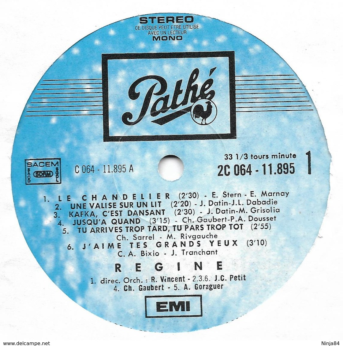LP 33 RPM (12")  Régine / Serge Gainsbourg "  Le Chandelier  " - Autres - Musique Française