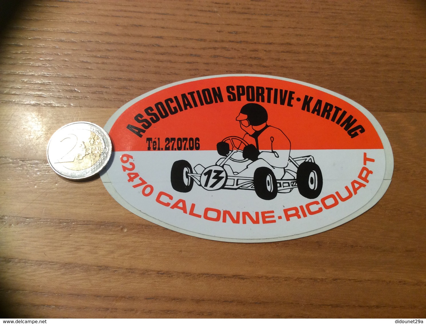 AUTOCOLLANT, Sticker «ASSOCIATION SPORTIVE KARTING - CALONNE-RICOUART (62)» - Autocollants