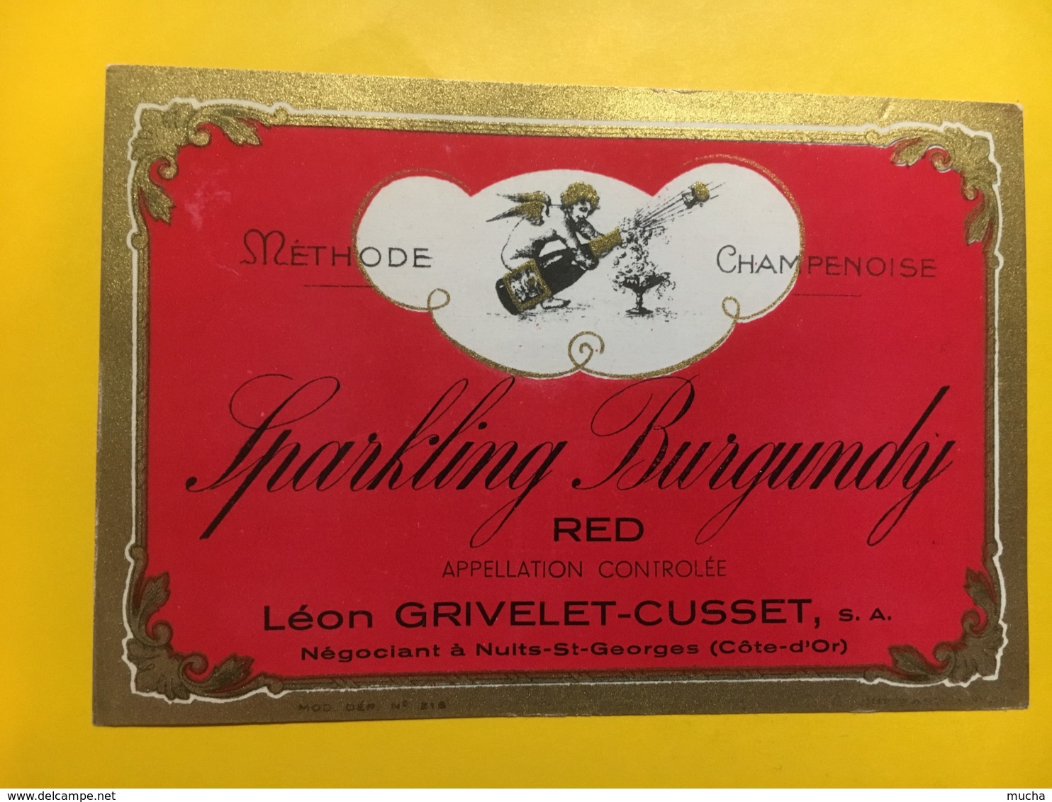 9170 -  Sparkling Burgundy Red Léon Grivelet-Cusset Nuits-St-Georges Un Ange Fait Péter Le Bouchon - Bourgogne